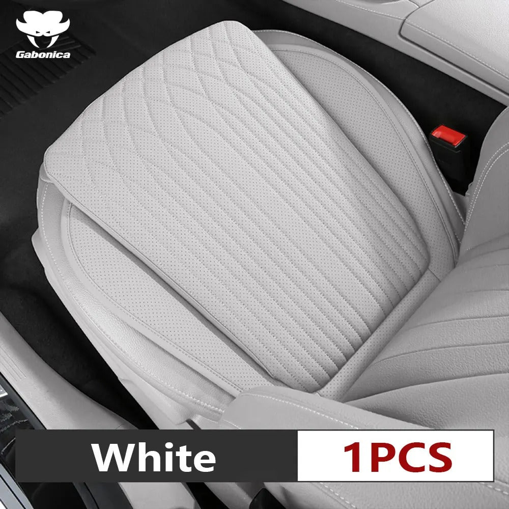 All-Season Nappa Leather Car Seat Cushion - Universal Driver's Front Seat Protector