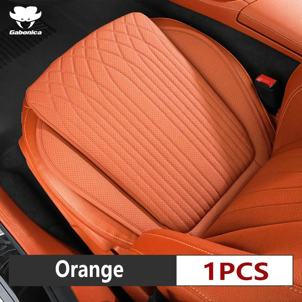 All-Season Nappa Leather Car Seat Cushion - Universal Driver's Front Seat Protector