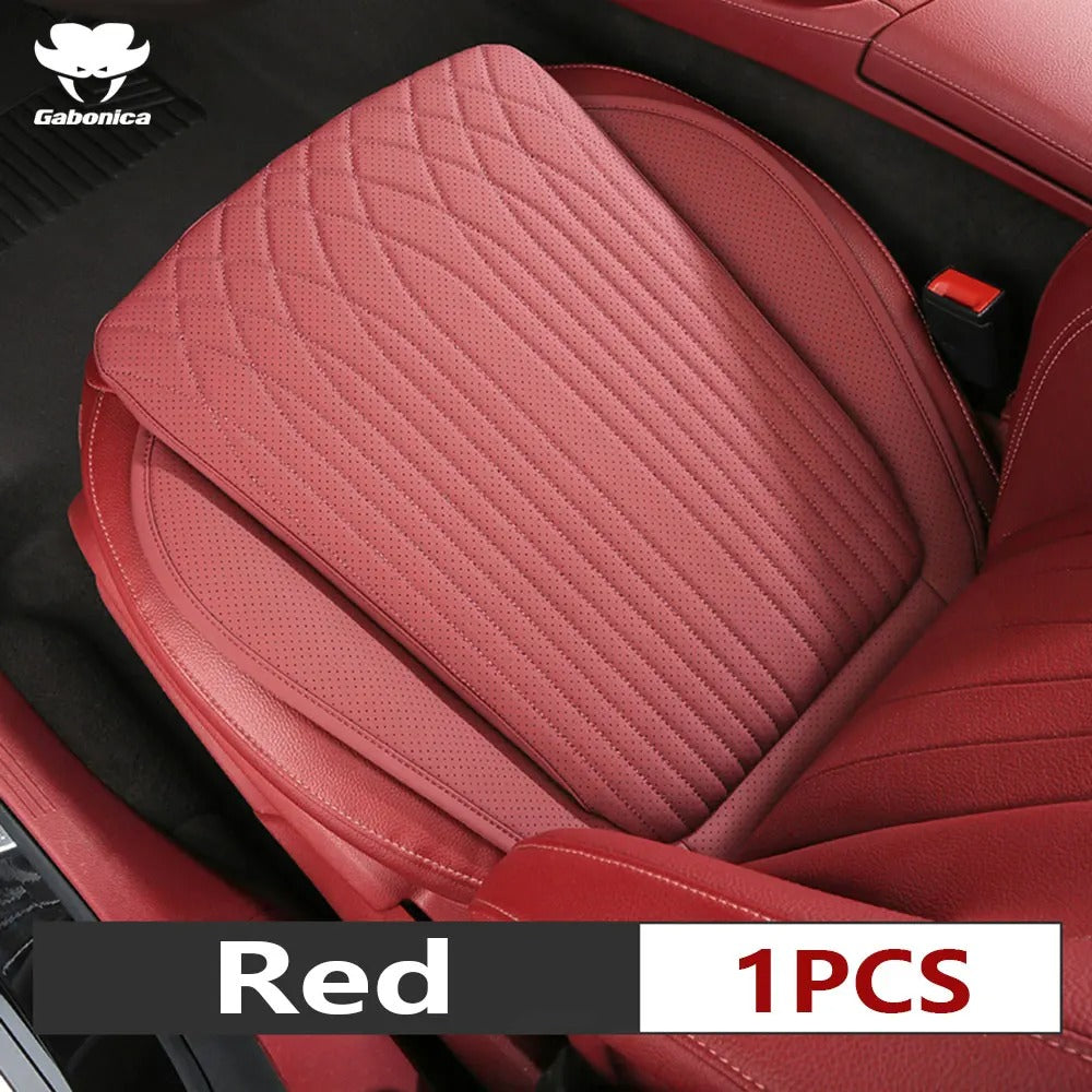 All-Season Nappa Leather Car Seat Cushion - Universal Driver's Front Seat Protector