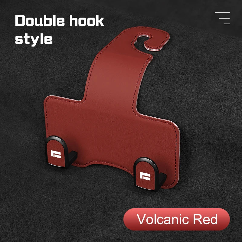 Leather Car Seat Headrest Hook – Auto Seat Back Hanger for Storage & Organization - Delicate Leather  