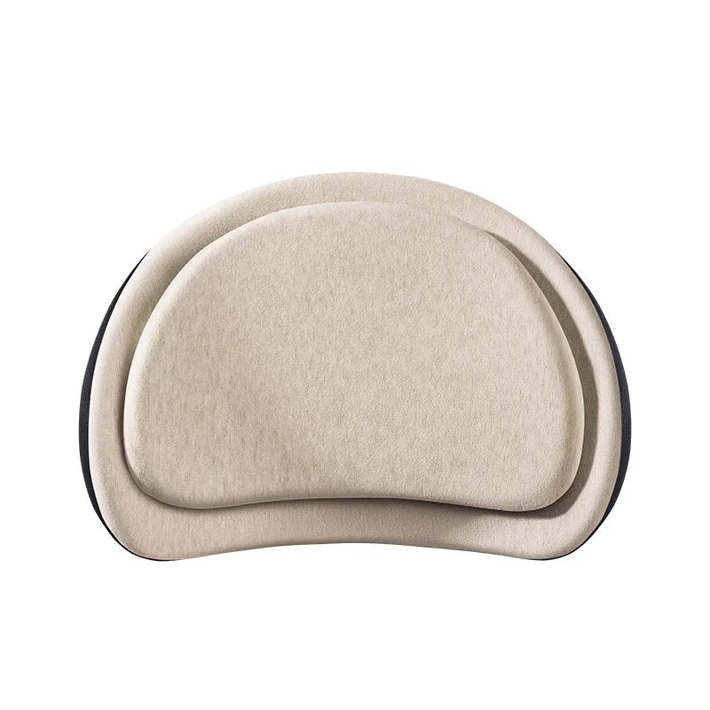 Universal Memory Foam Car Neck Cushion and Lumbar Support – Ergonomic Backrest Pillow for Driving Comfort - Delicate Leather  