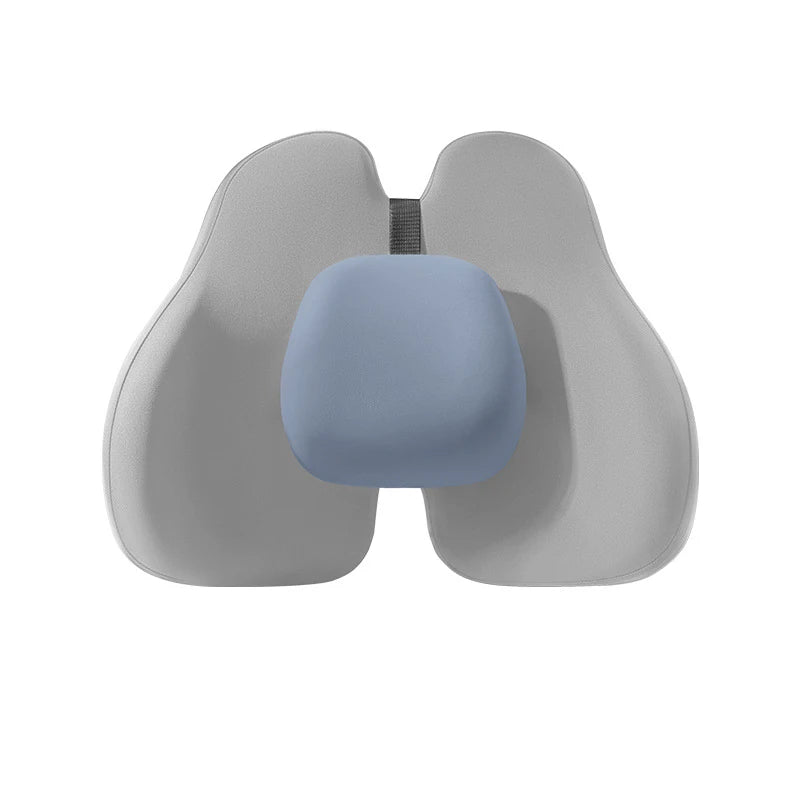 Universal Memory Foam Car Neck Pillow and Lumbar Support – Ergonomic Headrest & Waist Cushion for Driving Comfort - Delicate Leather  