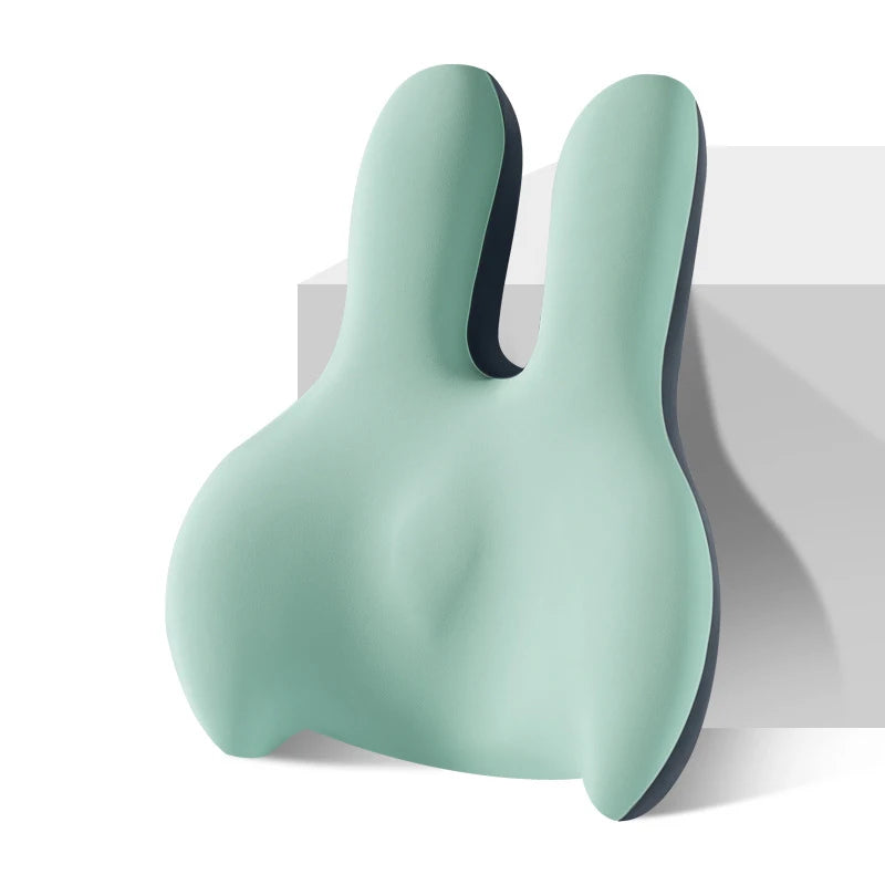 Memory Foam Car Booster Seat Cushion – Cartoon Rabbit Height Pad with Backrest - Delicate Leather  