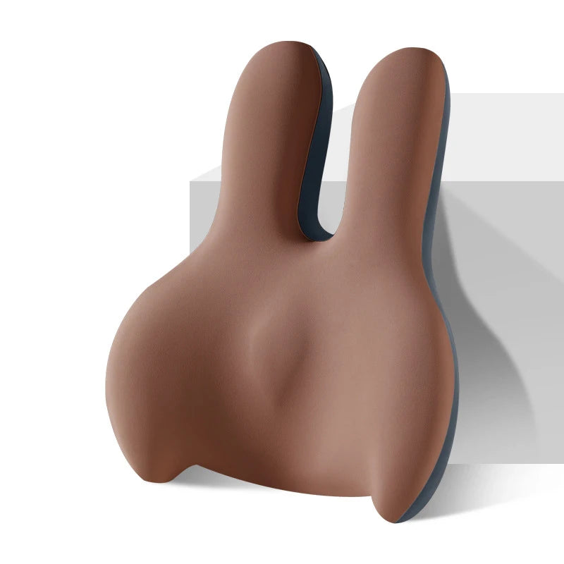 Memory Foam Car Booster Seat Cushion – Cartoon Rabbit Height Pad with Backrest - Delicate Leather  