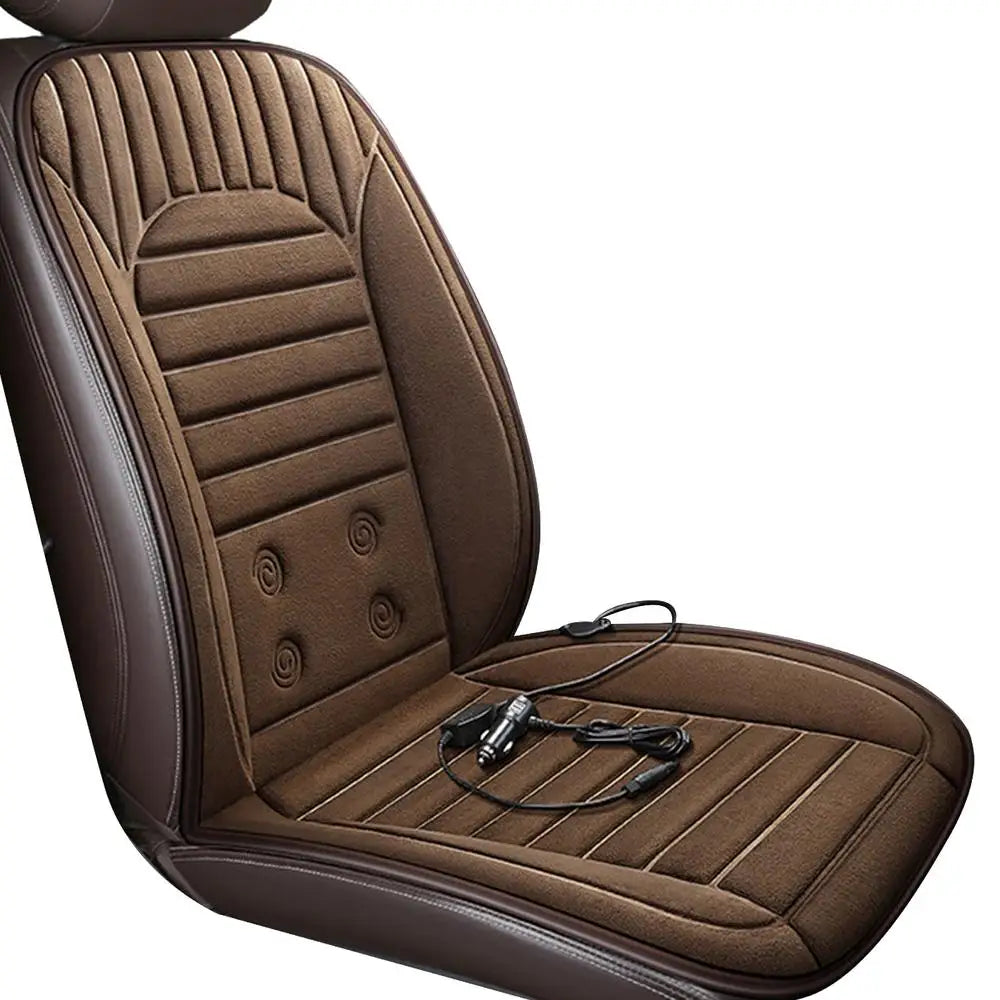 Car Seat Heater – 12V Heated Seat Cushion with 3 Heating Modes, Universal 105×50 cm Plush Seat Warmer for Car, Home & Office - Delicate Leather  