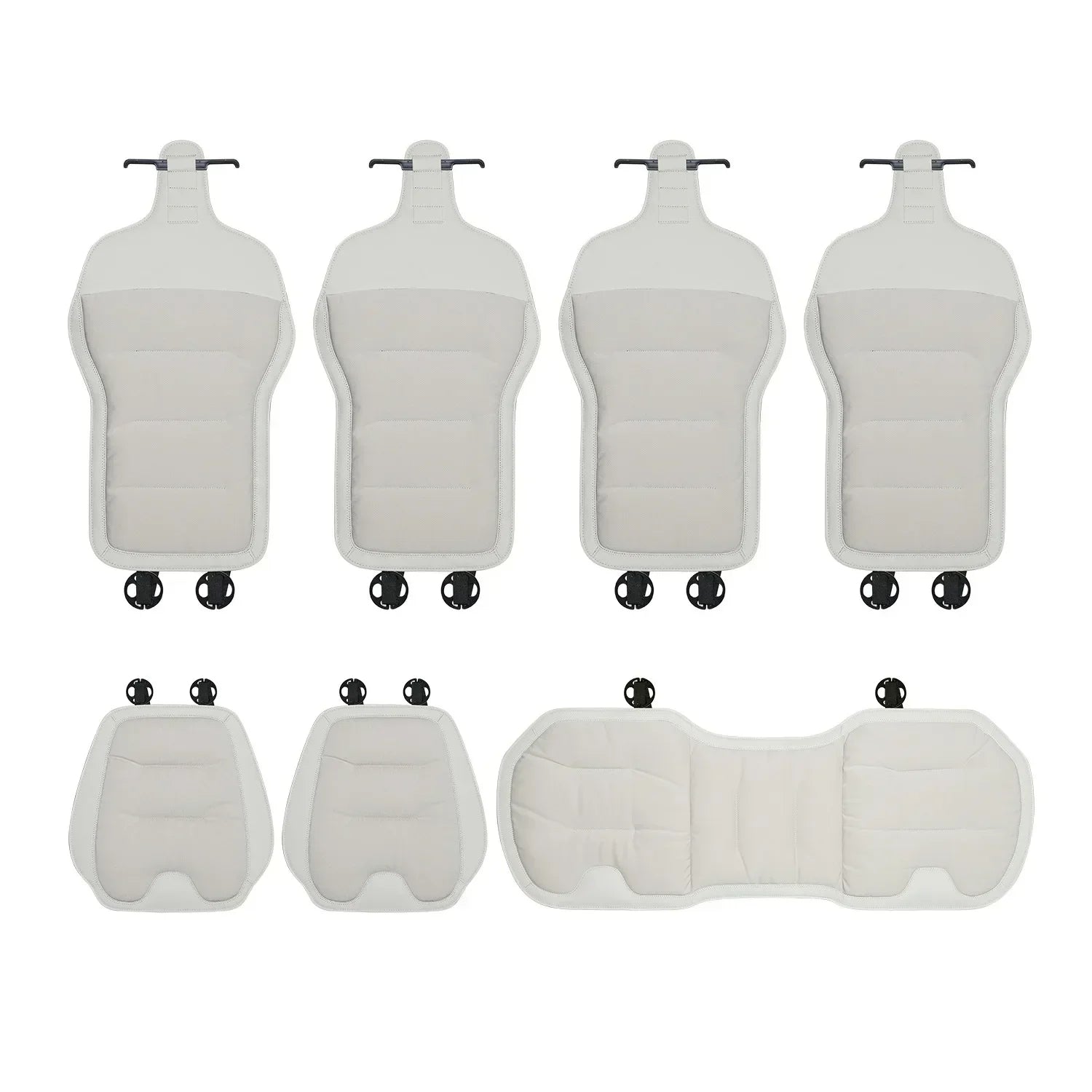 Luxury Breathable Ice Silk Car Seat Cover – Full Set Universal Anti-Slip Seat Cushion - Delicate Leather  