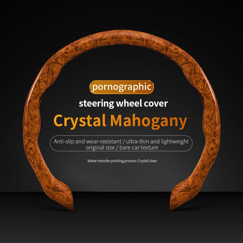 Peachwood Clip Steering Wheel Cover – Anti-Slip, Wear-Resistant PVC, Luxury Sports Car Interior Accessory - Delicate Leather  