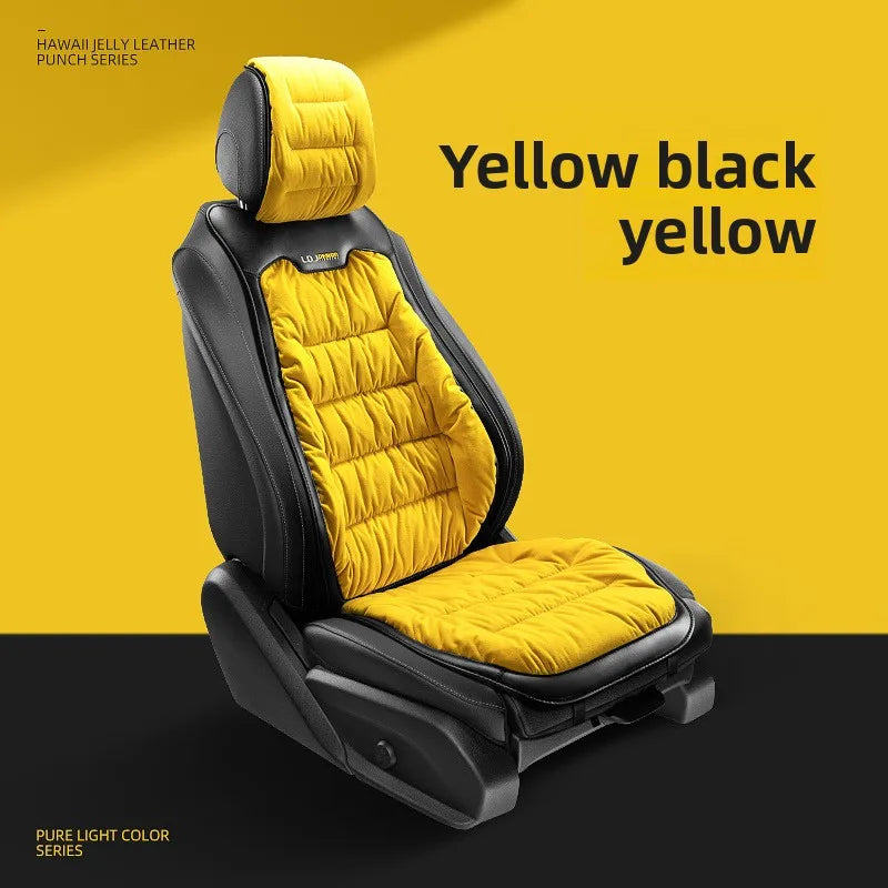 Universal Winter Down Car Seat Cover – Warm Breathable Soft Seat Cushion Protector for Vehicle Interior - Delicate Leather  