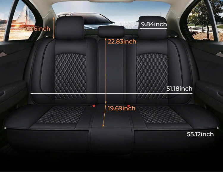 Full Set Universal Leather Car Seat Covers Interior Accessories - Delicate Leather