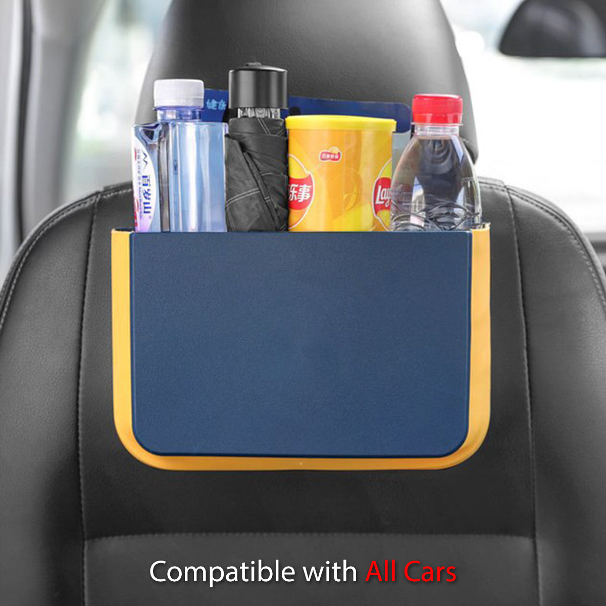 Hanging Waterproof Car Trash can-Foldable, Custom For Your Cars, Waterproof, and Equipped with Cup Holders and Trays. Multi-Purpose, Car Accessories AR11992 - Delicate Leather