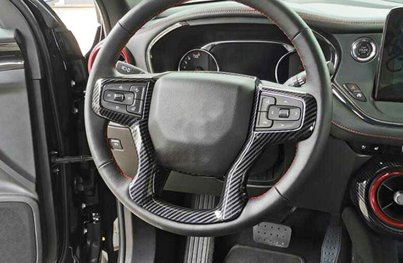Chevrolet Silverado 1500 2500 3500 2019-2021 Interior ABS Car Steering Wheel Button Panel Cover Trim 1PCS - Delicate Leather