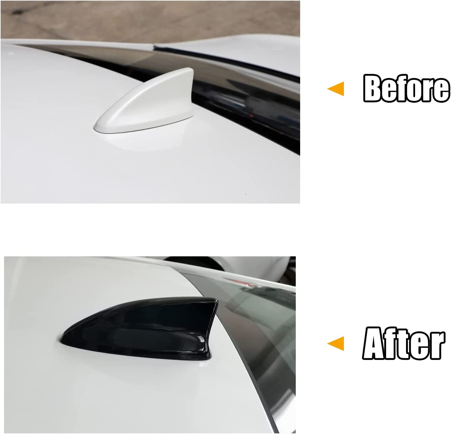 11th Gen Civic Compatible with Honda Civic 2022 2023 Accessories Auto Car Shark Fin Antenna Roof Aerial Cover Trim Exterior Decoration Sticker - Glossy Black - Delicate Leather