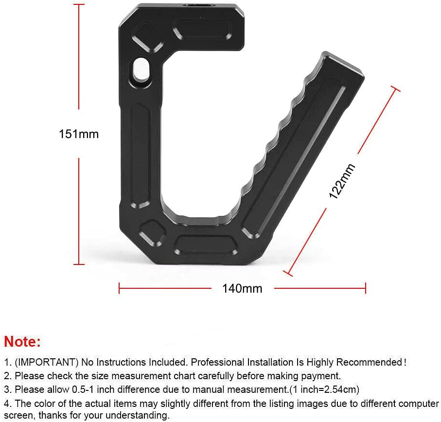 Aluminum Front & Rear Jeep Handles Grab Grab Bar Handle Kit Compatible with 2007 - 2018 Jeep Wrangler JK - Delicate Leather