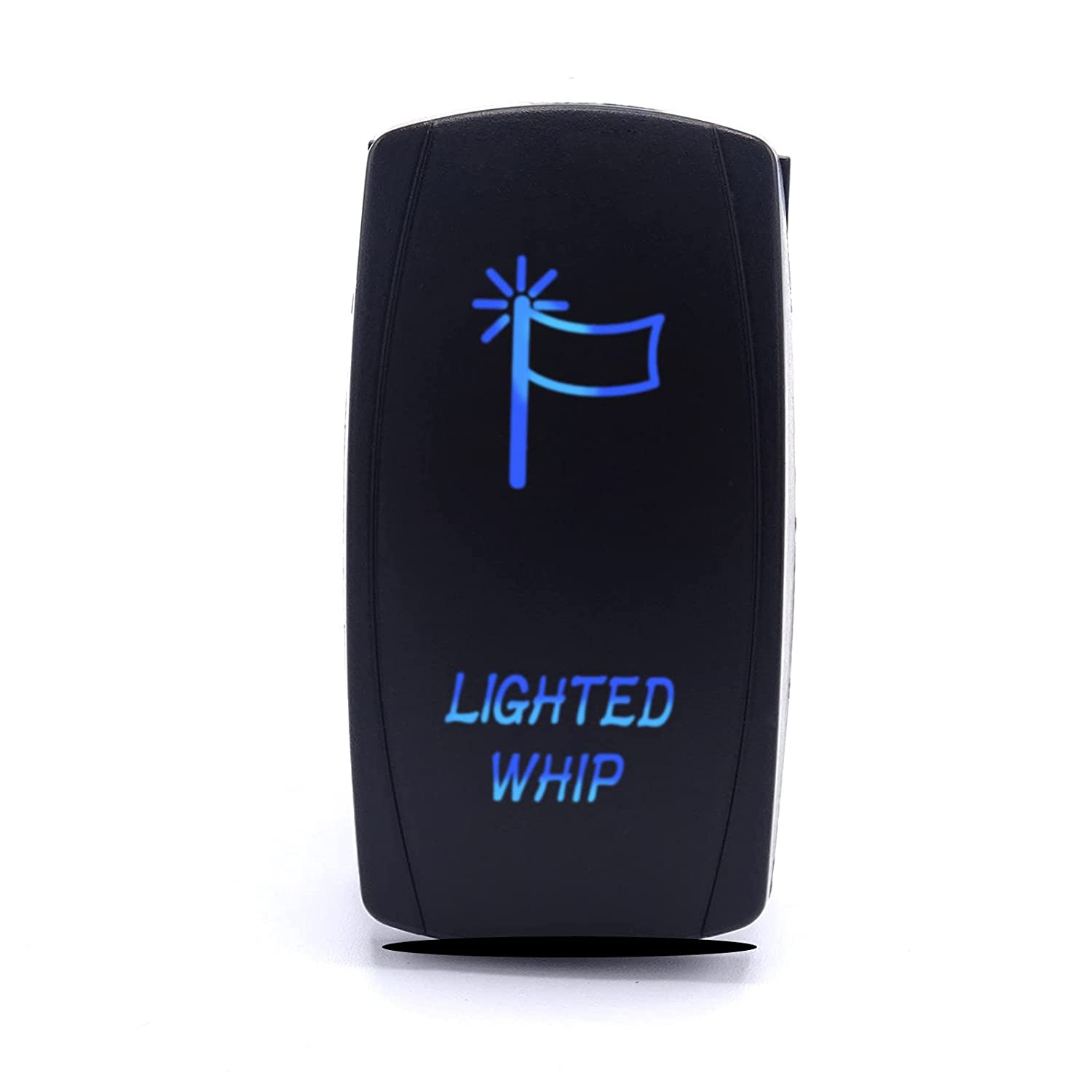 5Pin Laser Lighted Whip Rocker Switch On-Off LED Light 20A 12V, Blue Compatible with Most SUV, ATV, UTV, Motorcycle, Truck and More - Delicate Leather