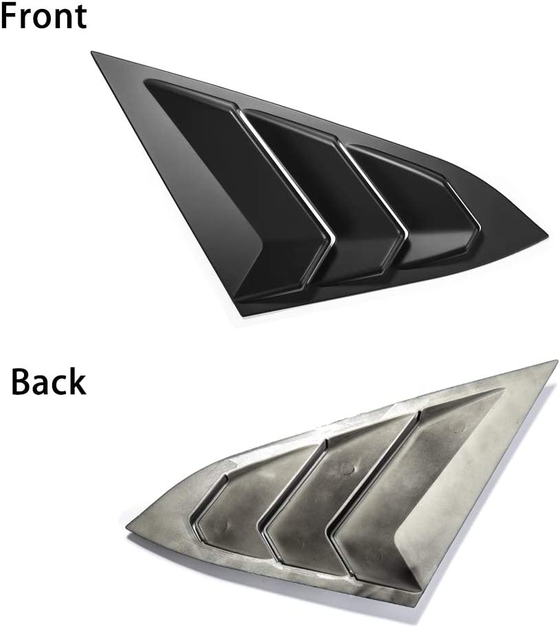 10th Gen Civic Rear Side Window Louvers Racing Style Triangular Window Glass Blinds Compatible with Honda Civic Sedan 2021 2020 2019 2018 2017 2016 - Delicate Leather