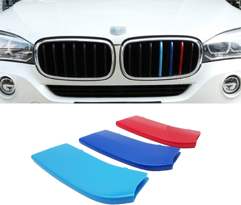 M-Colored Stripe Grille Insert Trims Compatible with 2014-2018 BMW F15 X5 and 2015-2016 F16 X6 Center Kidney Grill - Delicate Leather