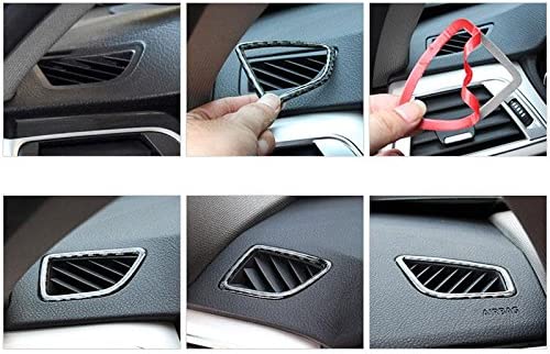 Side AC Air Outlet Frame Cover Trim, M Colored Carbon Fiber, Compatible with BMW 3 Series F30 F31 2012-2018, GT F34 2014-2018, 4 Series F32 F33 F36 2014-2018, 2pcs - Delicate Leather