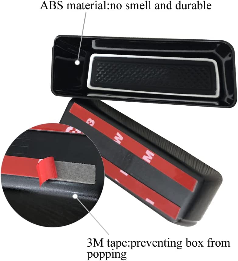 Front Row Door Side Storage Box Compatible with Ford Edge 2015 2016 2017 2018 2019 2020 Armrest Phone Container Door Organizer Handle Pocket ABS Tray Insert Glove Pallet - Delicate Leather
