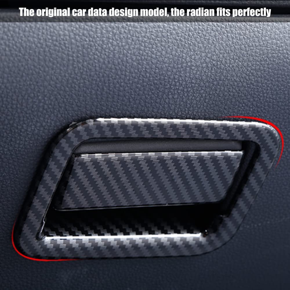 Toyota RAV4 ABS Carbon Fiber Glove Storage Box Handle Cover Trim for Toyota RAV4 2019 2020 2021 2022 Interior Accessories - Delicate Leather