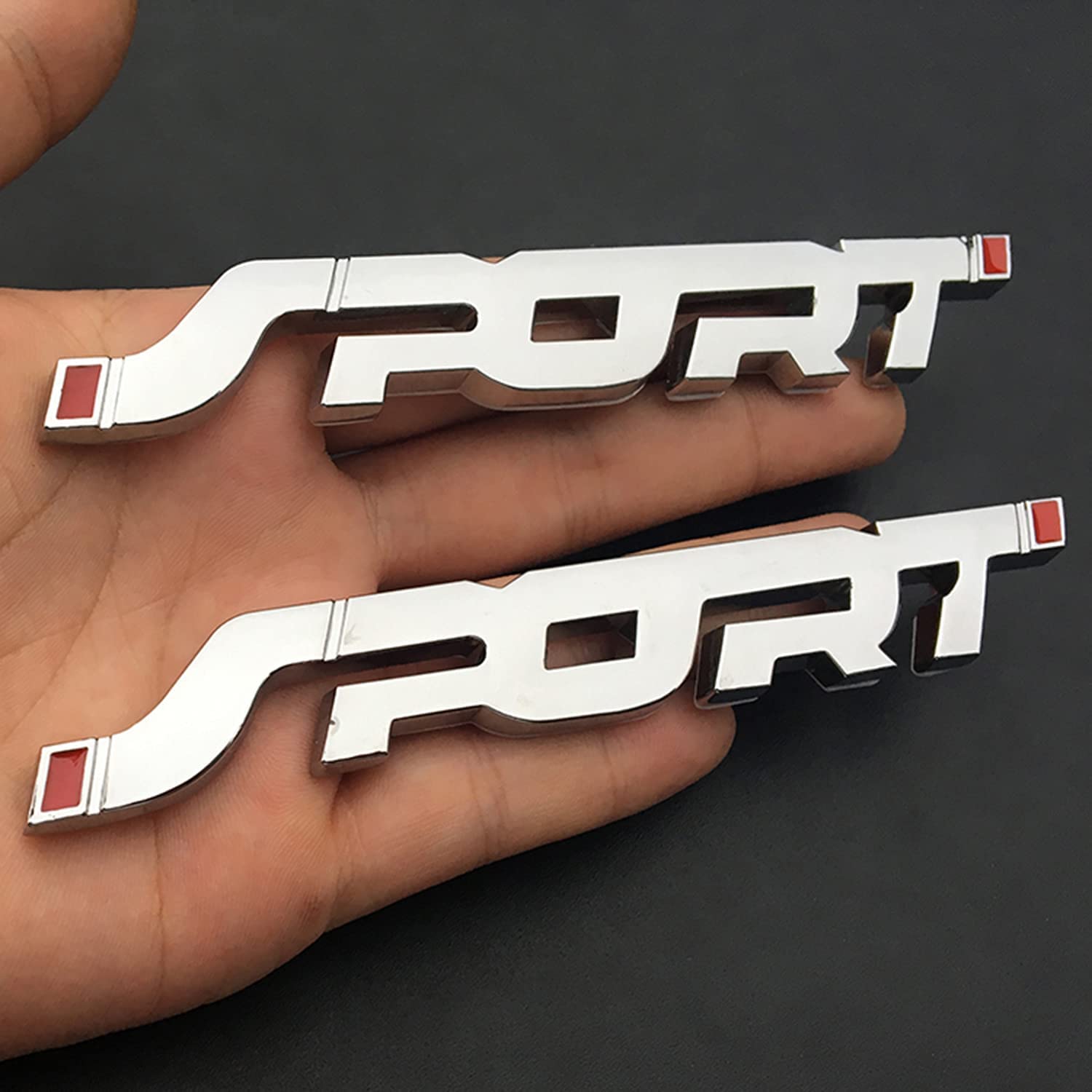 2Pack Metal Car Sport Sticker, 3D Premium Car Side Fender Rear Trunk` Emblem Logo Badge Decals Compatible for SUVs, Sedan