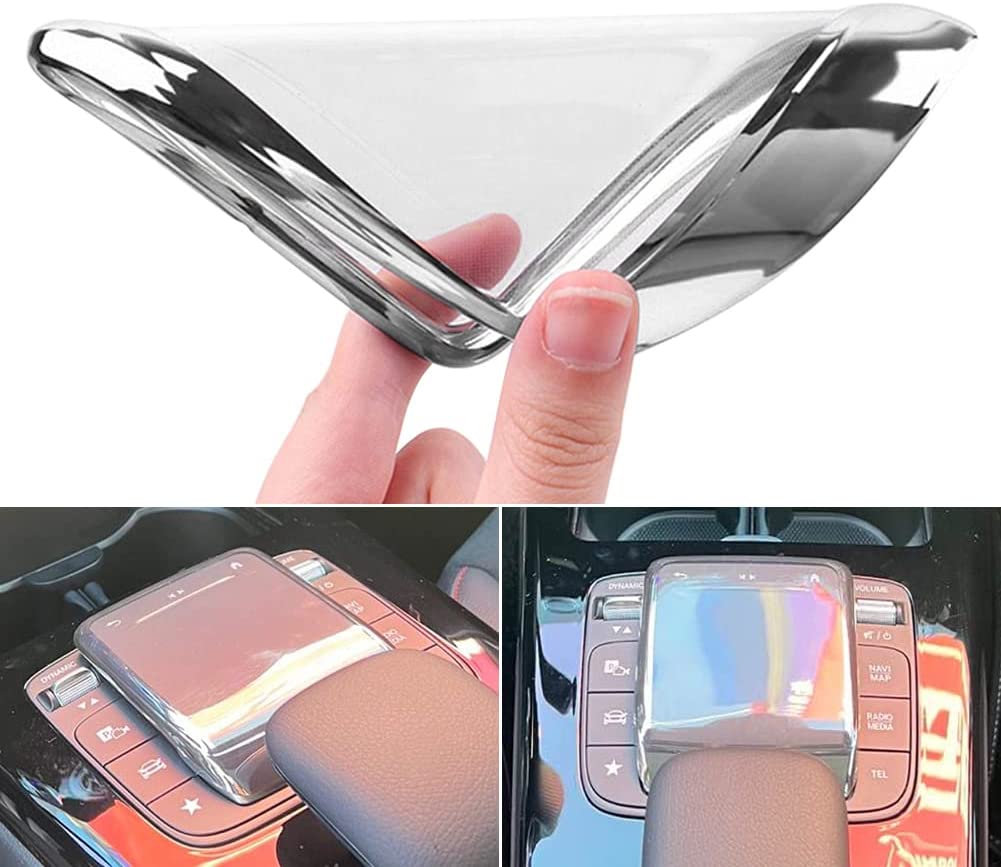 Car Center Console Touch Screen Controller Cover Mouse Screen Protector Cover Car Accessories for Mercedes Benz A B CLA GLE GLS GLB GLA 2020-2022 (Silver) - Delicate Leather