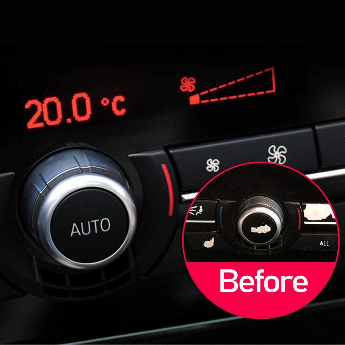 BMW Air Conditioning Knob,Climate Control Knob Button Repair Kit Auto Temperature Adjustment Rotation Knob Switch for BMW 5 Series F10 F11,6 Series F12 F13,7 Series F01 F02, X5 F15, X6 F16 - Delicate Leather