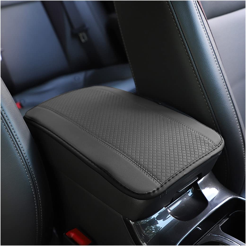 Car Armrest Storage Box Mat, Fiber Leather Car Center Console Cover, Car Armrest Seat Box Cover Accessories Interior Protection for Most Vehicle, SUV, Truck