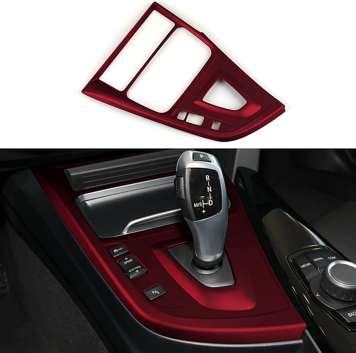 Car Gear Shift Cover Sticker Decal ABS Trim Compatible with BMW 3 4 Series F30 F31 F34 3GT F32 F33 F36 Accessories - Delicate Leather