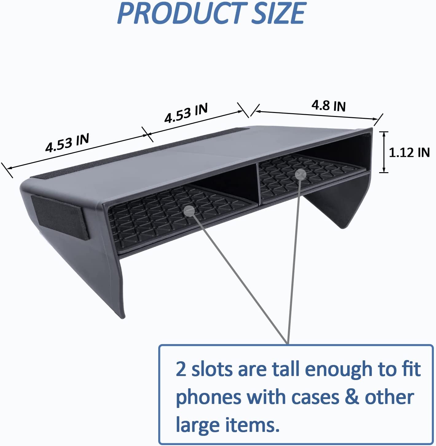 2024 Center Console Organizer Compatible with Rav4 2019-2023 Accessories, Black Insert Secondary Storage Box ABS Material Divider Phone Holder