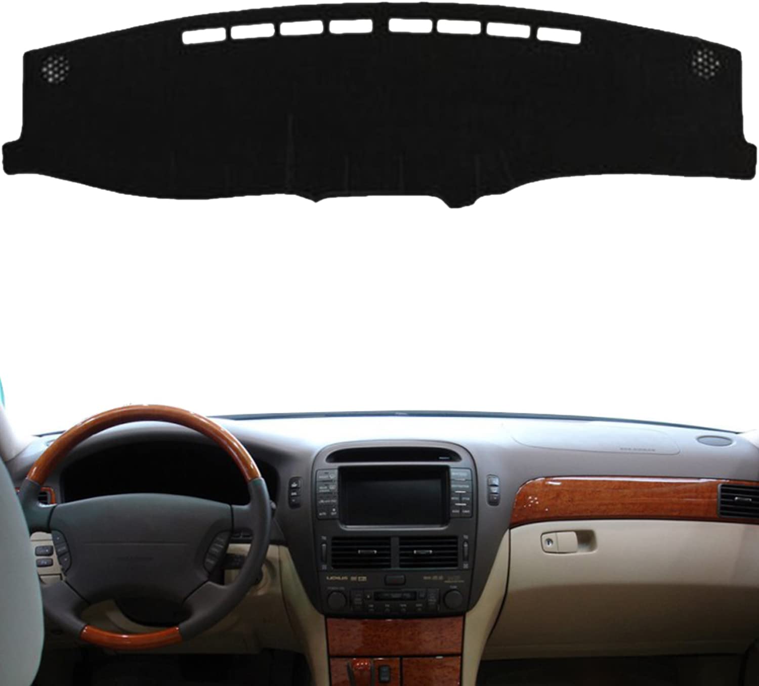 Car Dashboard Dash Board Cover Mat Carpet Compatible for Lexus LS430 2002-2005 Left Hand Drive - Delicate Leather