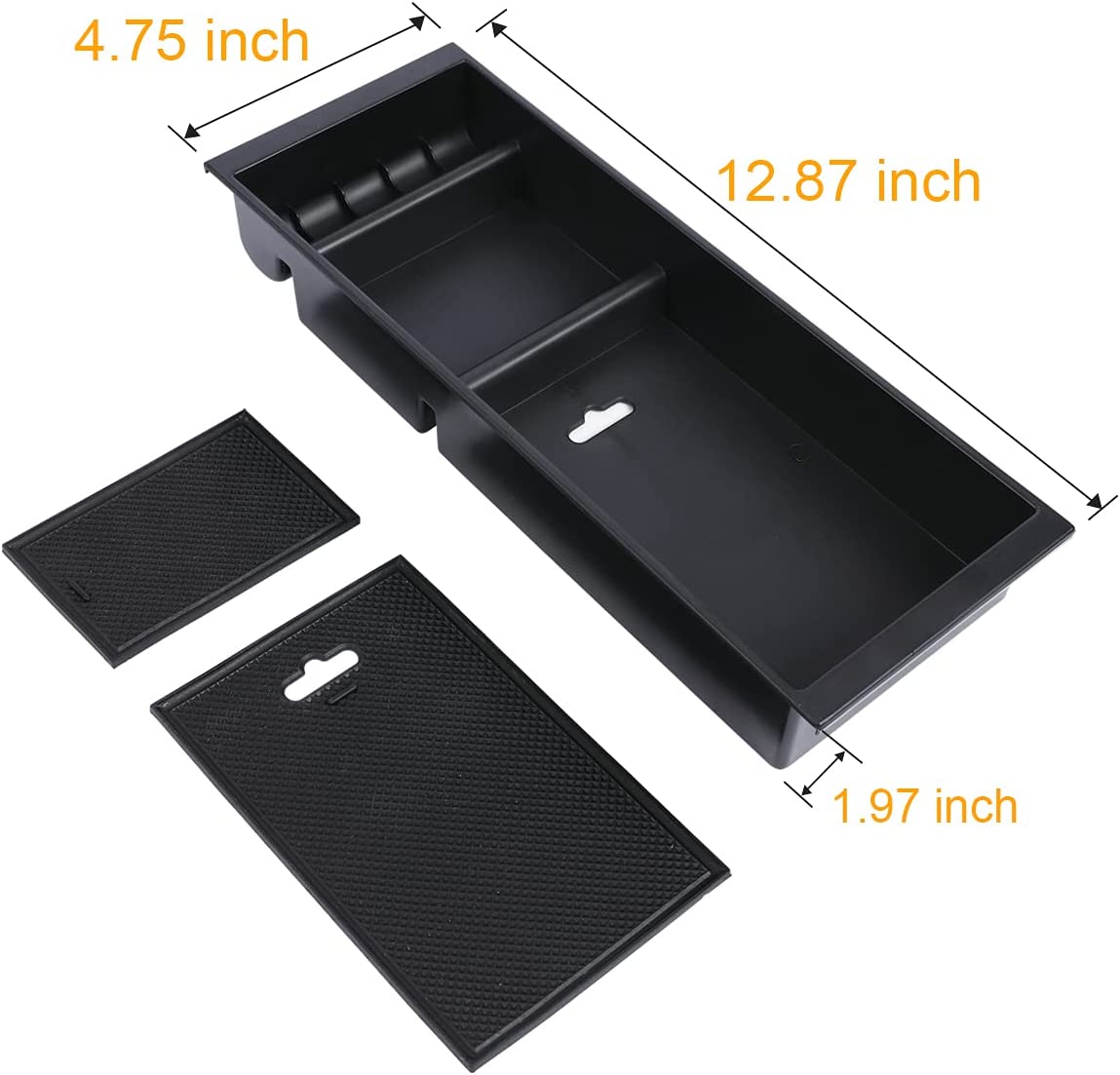 Center Console Armrest Insert Organize Tray Pallet Storage Box Container for Ford F150 2015 2016 2017 2018 2019 2020 - Delicate Leather