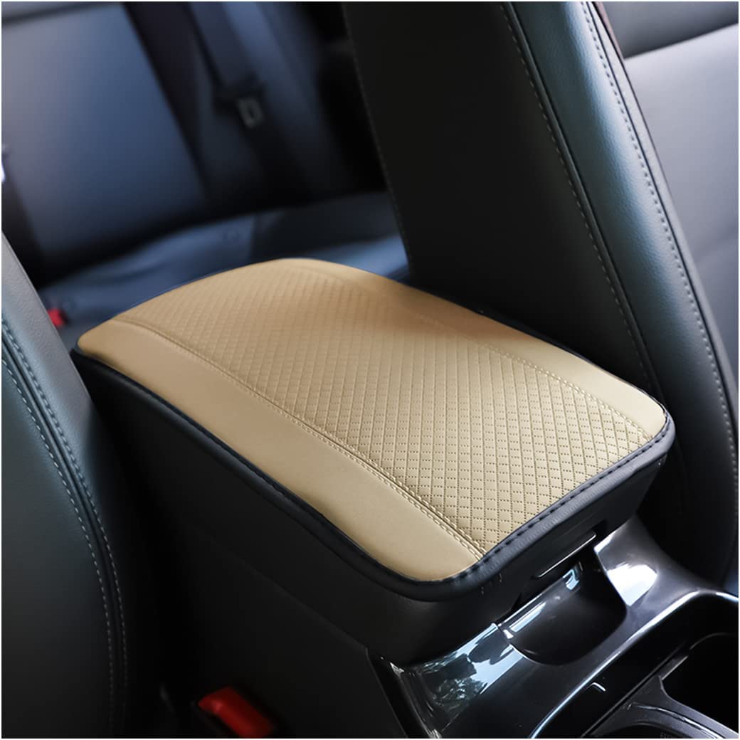 Car Armrest Storage Box Mat, Fiber Leather Car Center Console Cover, Car Armrest Seat Box Cover Accessories Interior Protection for Most Vehicle, SUV, Truck