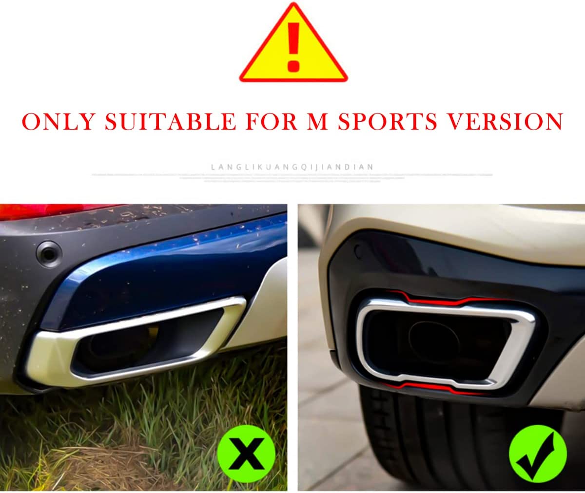 Stainless Steel Exterior Accessories Exhaust Muffler Tail Pipe Trim Cover 2pcs For BMW X5 G05 X7 G07 2019-2021 M Sport Version - Delicate Leather