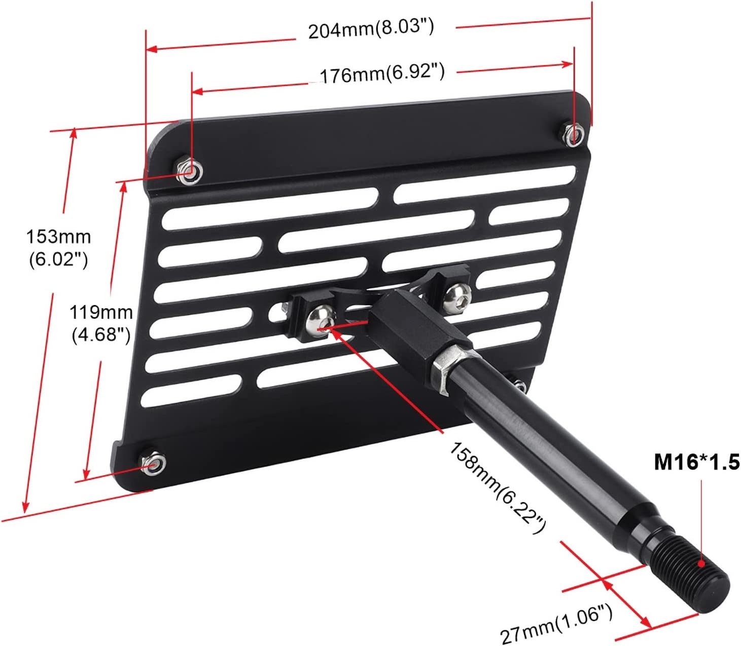 Aluminum Alloy License Plate Frame, Front License Plate Mounting Kit, Tow Hook License Plate Mount, Holder Bolt Adapter Relocation Kit Compatible with Subaru WRX STI - Delicate Leather