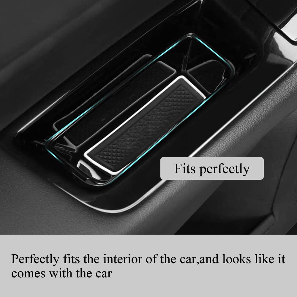 Front Row Door Side Storage Box Compatible with Ford Edge 2015 2016 2017 2018 2019 2020 Armrest Phone Container Door Organizer Handle Pocket ABS Tray Insert Glove Pallet - Delicate Leather