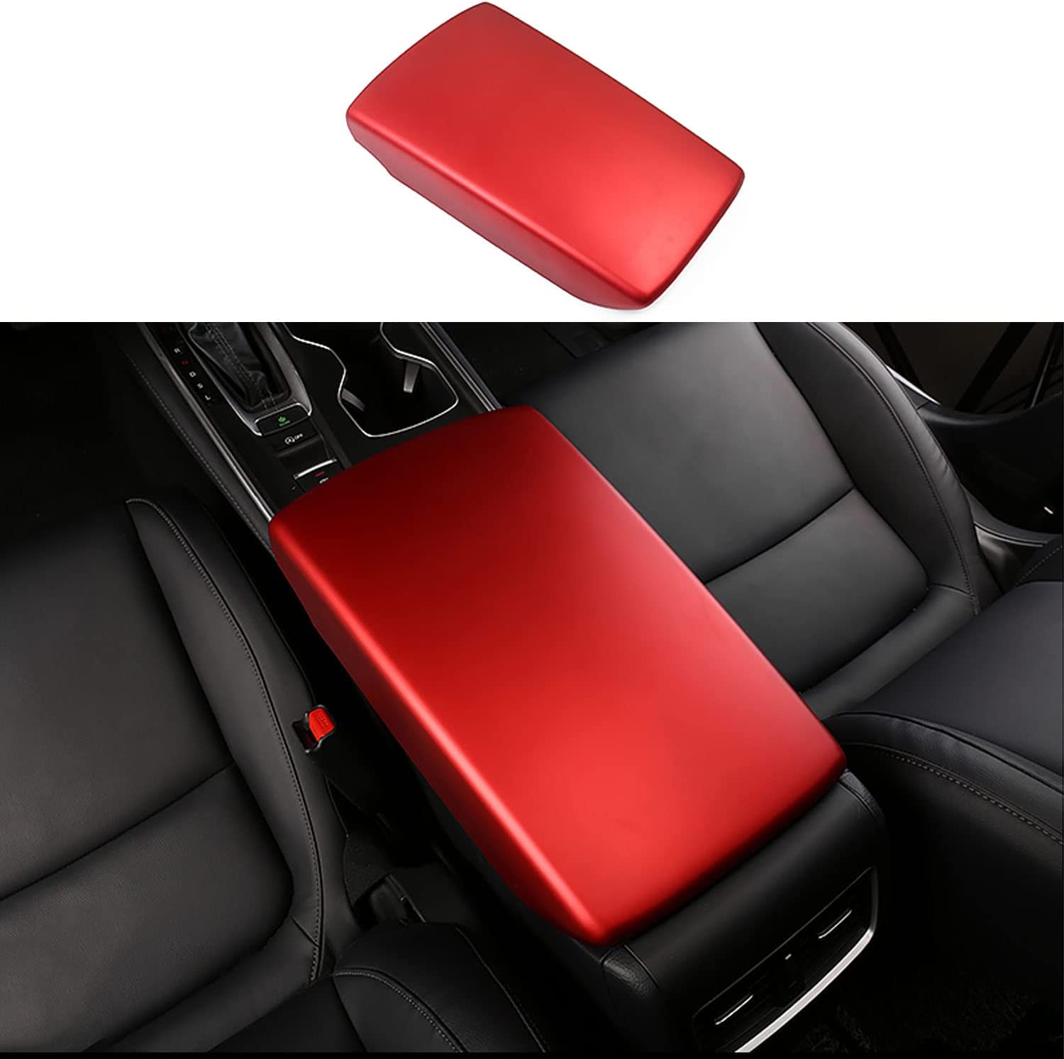 Accord Center Armrest Cover Decoration ABS Material Compatible with Honda 10th Gen Accord 2018 2019 2020 2021 Interior Decoration Red Style 1PCS - Delicate Leather