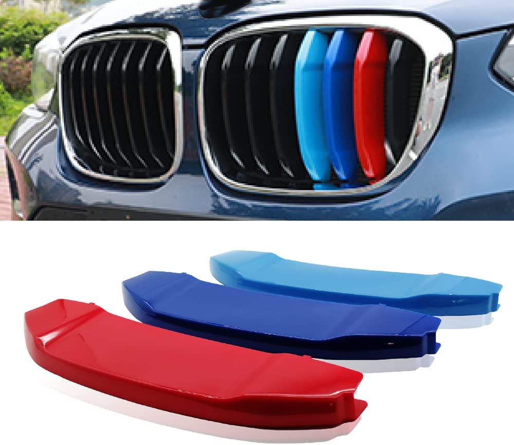 M-Colored Stripe Grille Insert Trims Compatible with Bmw G01 X3 & G02 X4 Standard Kidney Grille - Delicate Leather