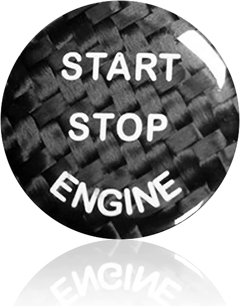 Car Engine Start Stop Button Cover Sticker Decals Push to Start Ignition Button Carbon Fiber Trim fits for BMW Accessories, F Chassis - Delicate Leather