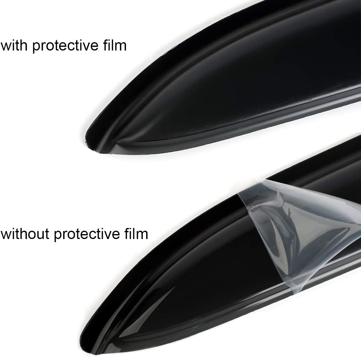 Original Side Window Wind Deflector, 4pcs Out-Channel Tape-On Dark Smoke Rain Guards Set, Vent Visor Compatible with 2007-2014 Ford Edge 2007-2014 Lincoln MKX 94141 - Delicate Leather