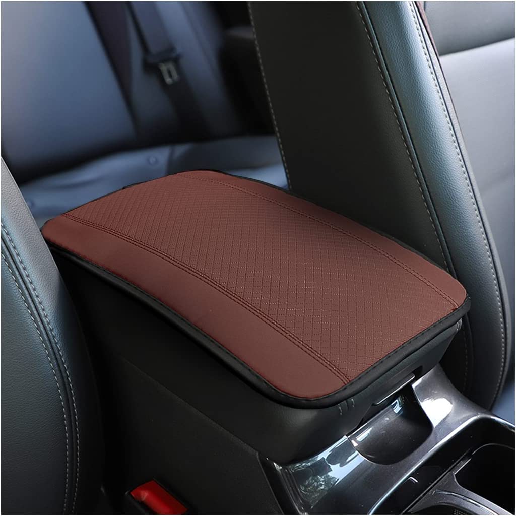 Car Armrest Storage Box Mat, Fiber Leather Car Center Console Cover, Car Armrest Seat Box Cover Accessories Interior Protection for Most Vehicle, SUV, Truck