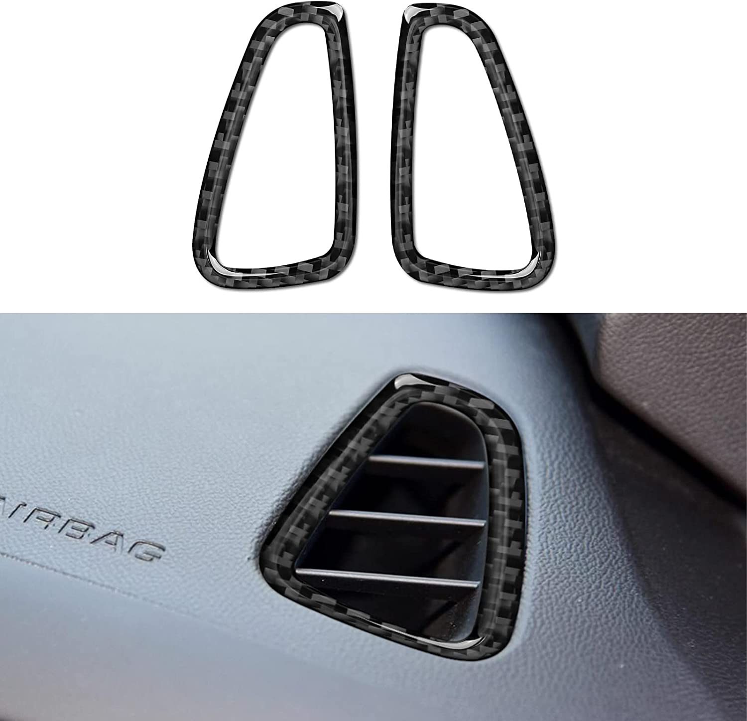 Car Air Conditioner Outlet Sticker Decal Carbon Fiber Interior Trim Cover Compatible with Chevrolet Camaro 2016 2017 2018 2019 Accessories - Delicate Leather