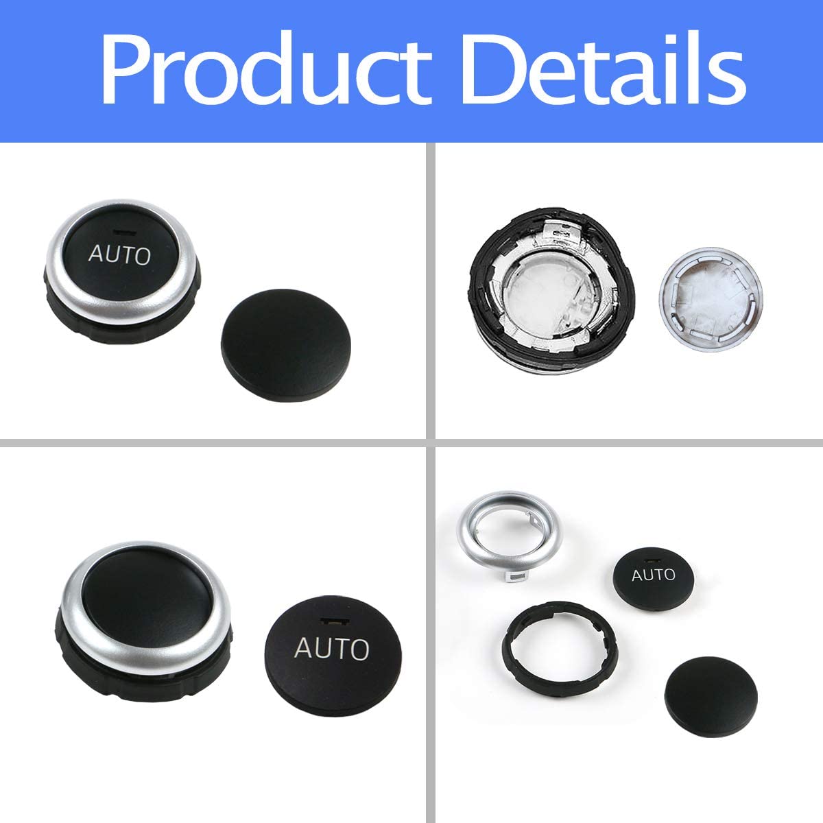 BMW Air Conditioning Knob,Climate Control Knob Button Repair Kit Auto Temperature Adjustment Rotation Knob Switch for BMW 5 Series F10 F11,6 Series F12 F13,7 Series F01 F02, X5 F15, X6 F16 - Delicate Leather