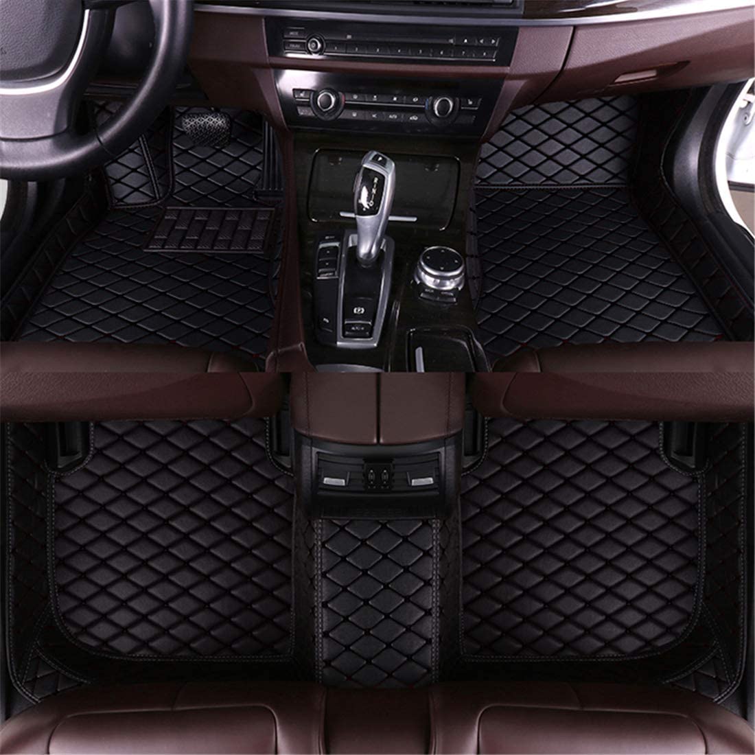 Car Floor Mats fit for Jaguar S-Type 2000-2007 Full Coverage All Weather Protection Non-Slip Leather Floor Liners