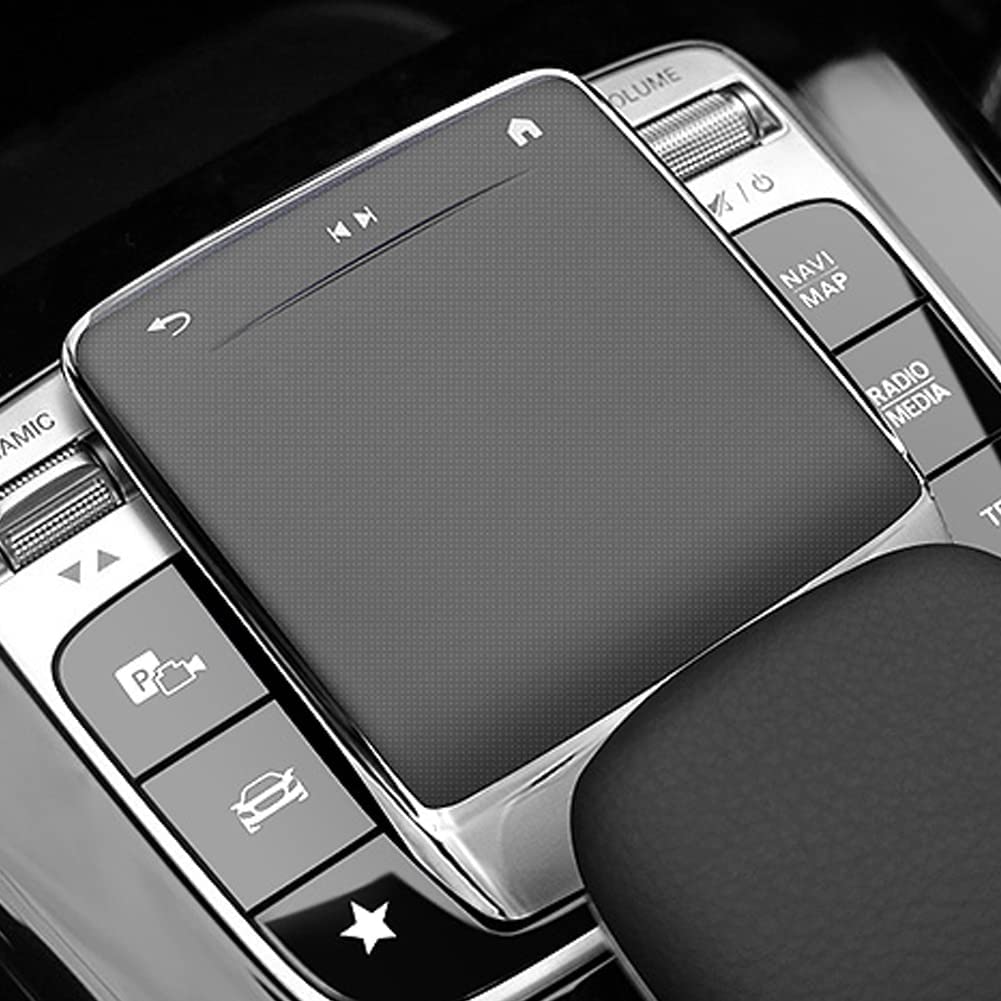 Car Center Console Touch Screen Controller Cover Mouse Screen Protector Cover Car Accessories for Mercedes Benz A B CLA GLE GLS GLB GLA 2020-2022 (Silver) - Delicate Leather