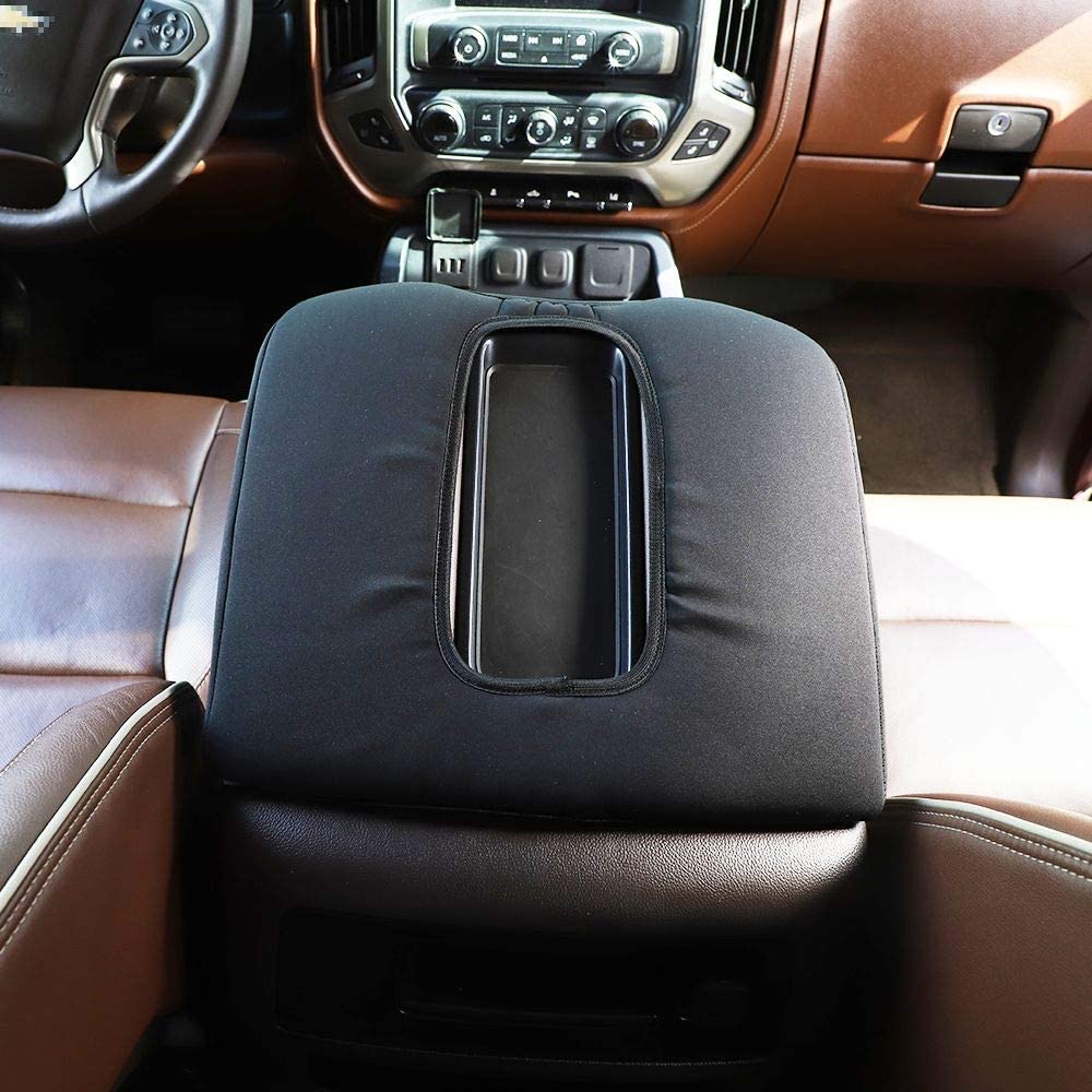 Chevy Silverado Center Console Armrest Pad Cover Interior Accessories for Chevrolet Silverado 2014-2017 (Fabric) - Delicate Leather