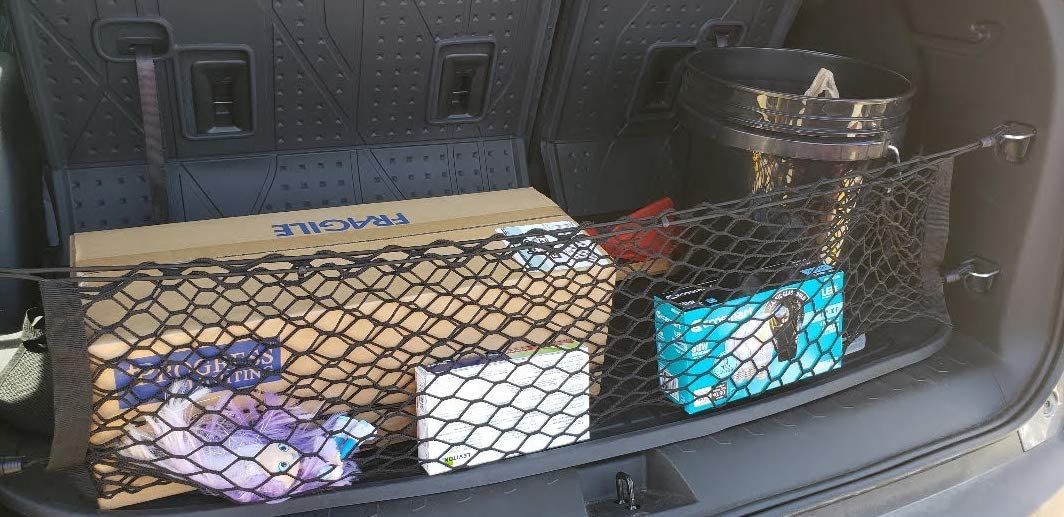 Envelope Style Automotive Elastic Trunk Mesh Cargo Net for Chevrolet Traverse 2018-2022 - Premium Trunk Organizers and Storage - Luggage Net for SUV - Best Car Organizer for Chevrolet Traverse - Delicate Leather