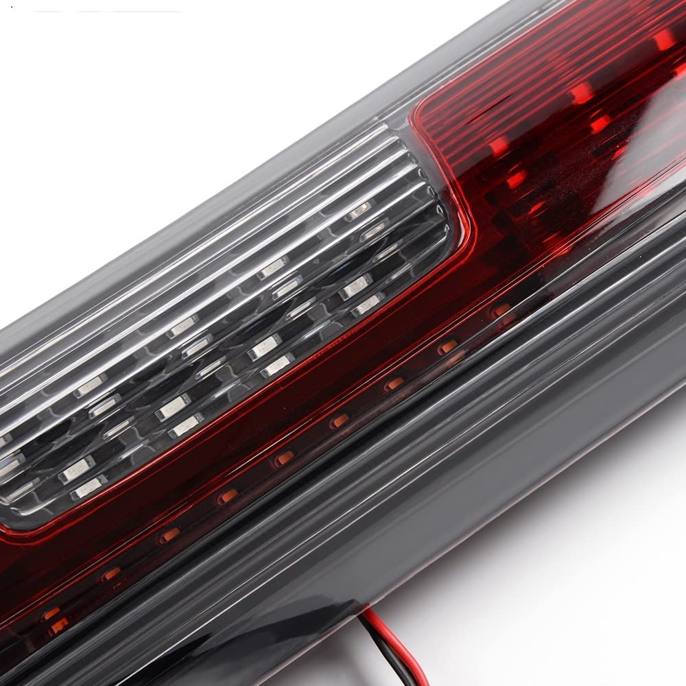 LED 3rd Brake Light, Compatible with 14-18 Silverado 1500 2500HD 3500 3500HD/14-18 GMC Sierra 1500 2500HD Third Brake Stop Lamp Light Clear&Red Lens Black Housing