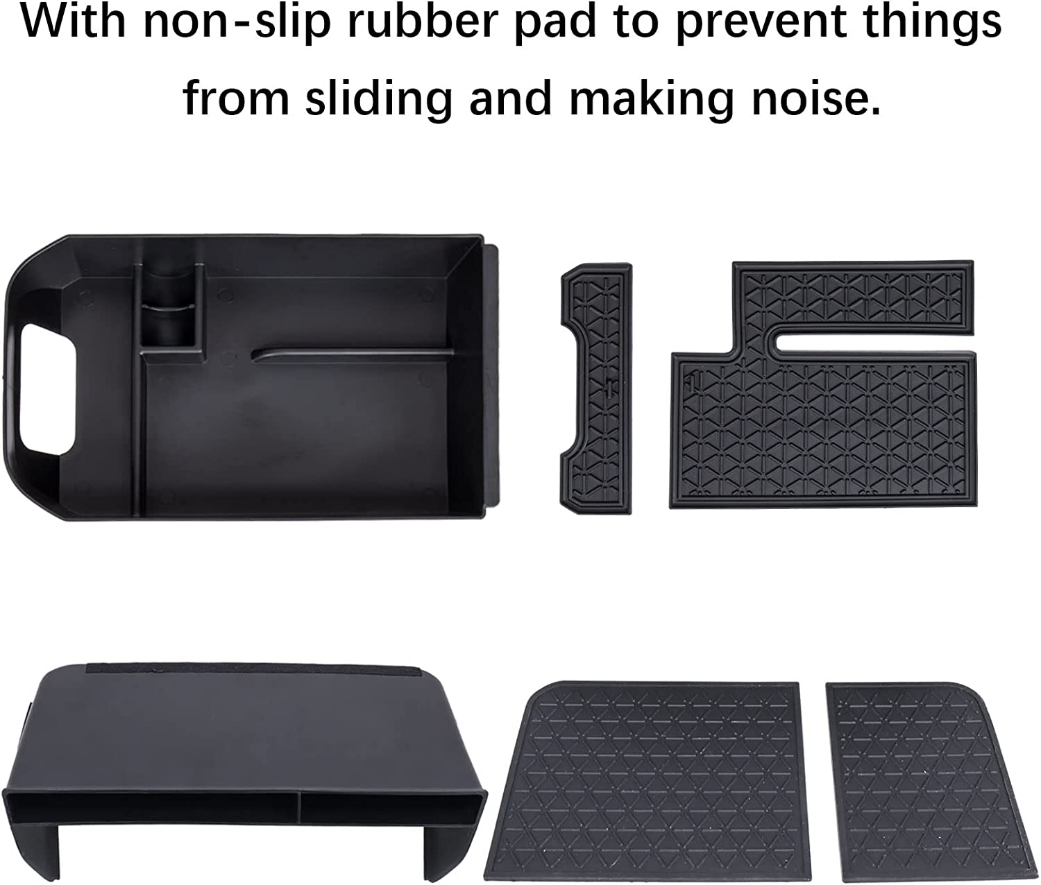 2PCS Center Console organizer Tray and Armrest Storage Box Compatible with Toyota RAV4 2023 2022 2021 2020 2019 Insert Secondary Storage box Accessories - Delicate Leather