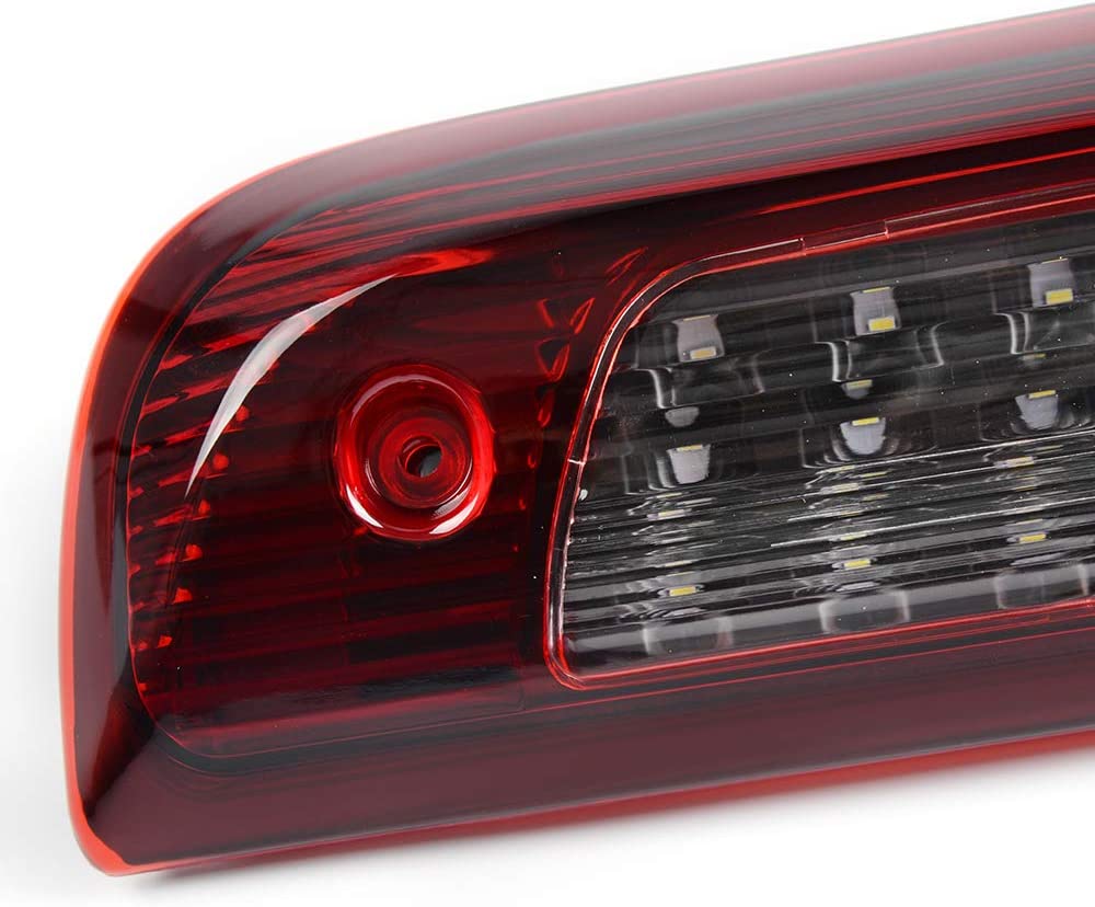 LED 3rd Brake Lights, Compatible with 14-18 Silverado/14-18 Sierra 1500 2500HD SILVERADO 3500/3500HD Third Brake Light Cargo Lamps Black Housing Red & White Lens - Delicate Leather  
