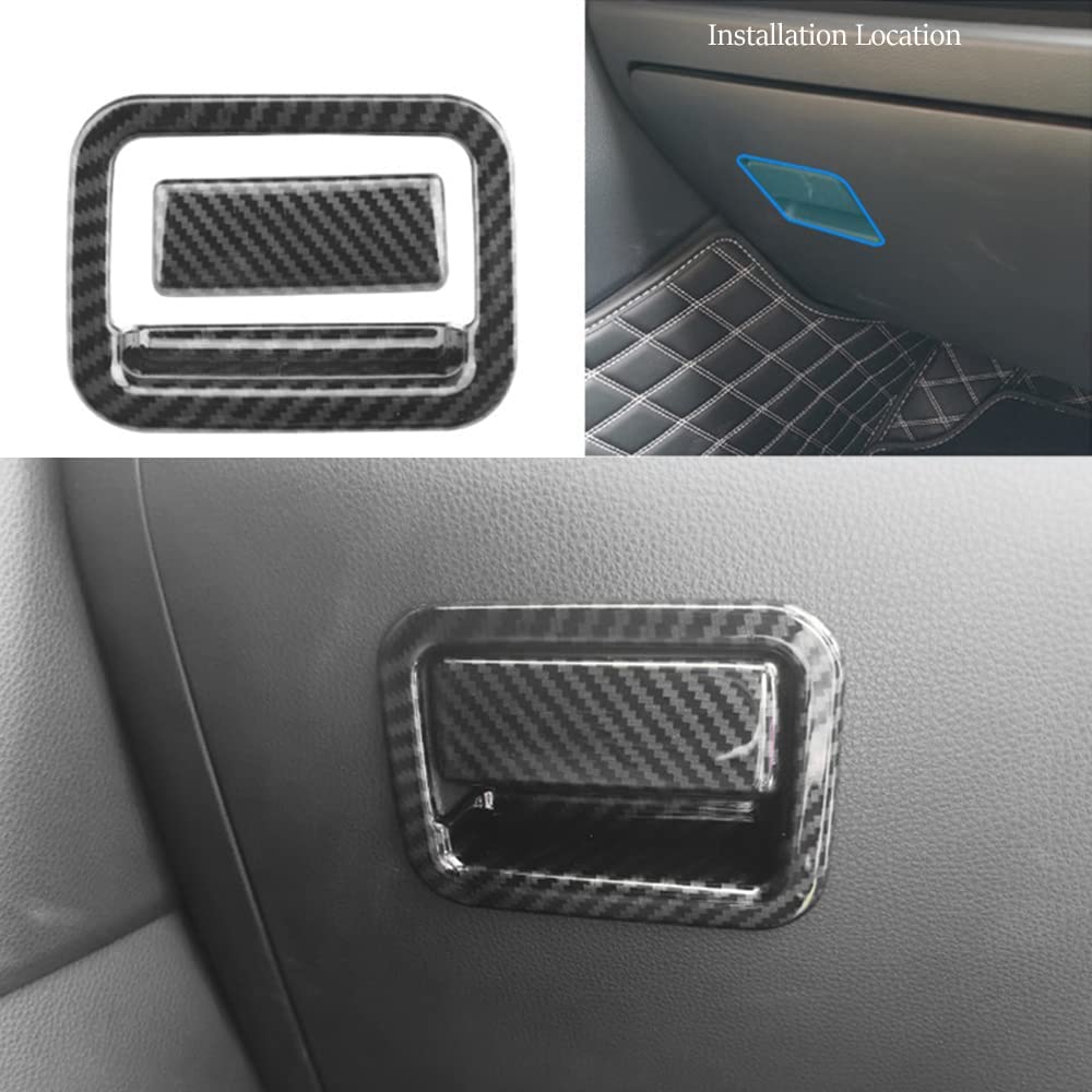 Toyota RAV4 ABS Carbon Fiber Glove Storage Box Handle Cover Trim for Toyota RAV4 2019 2020 2021 2022 Interior Accessories - Delicate Leather